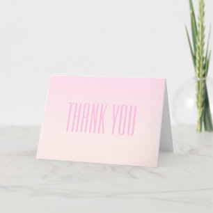 Pink to Peach Sunset Ombre with Customizable Text Thank You Card