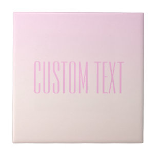 Pink to Peach Sunset Ombre with Customizable Text Tile