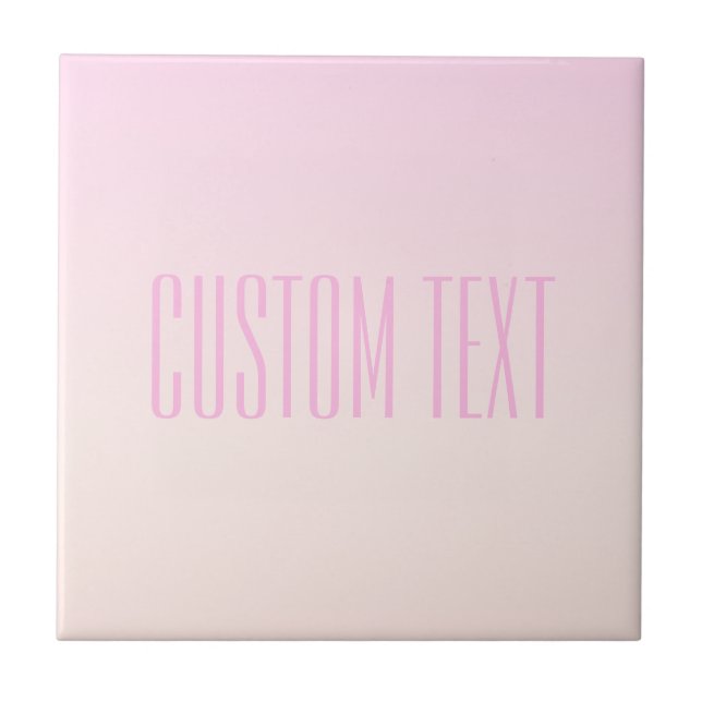 Pink to Peach Sunset Ombre with Customizable Text Tile (Front)