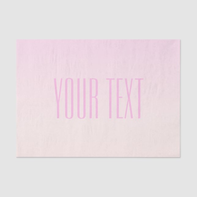 Pink to Peach Sunset Ombre with Customizable Text Tissue Paper (Front)
