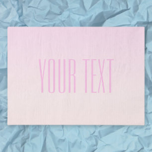 Pink to Peach Sunset Ombre with Customizable Text Tissue Paper