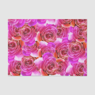 Pink to Red Gradient Roses Tissue Paper