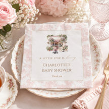 Pink Toile Baby Is Brewing Cafe Coffee Coquette