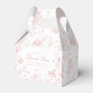 Pink Toile De Jouy Floral Dessert Favour Boxes