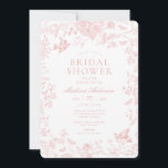 Pink Toile De Jouy French Floral Bridal Shower Invitation<br><div class="desc">Love is in Bloom! This pink Chinoiserie Party Decor Collection, features delicate toile floral patterns for timeless elegance. Each piece in this collection showcases intricate designs in shades of pink, evoking a sense of sophistication and elegance. ★ Let me help you plan your next party! ★ If you need coordinating...</div>
