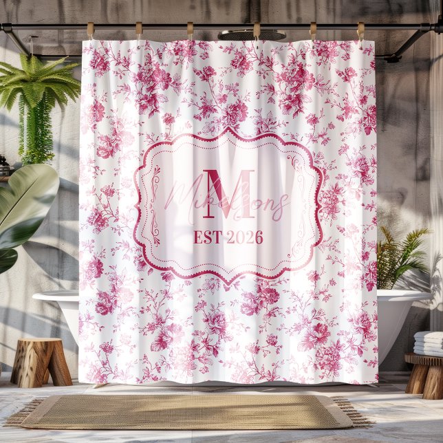 Pink Toile Floral Monogram (Creator Uploaded)