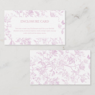 Pink Toile Insert Card | Elegant Bridal Shower