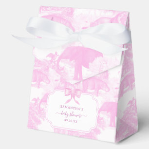 Pink Toile Jungle Animals Safari Chinoiserie Favor Box