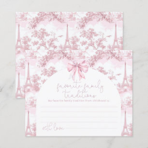 Pink Toile Paris Favorite Family Traditions card