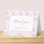 Pink Toile Vintage Floral Wedding Thank You Cards<br><div class="desc">Pink Vintage Floral Wedding Thank You Cards</div>