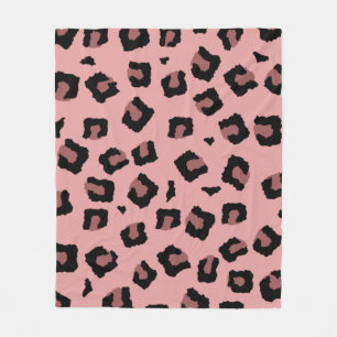 Pink Tone Leopard Seamless Pattern Fleece Blanket