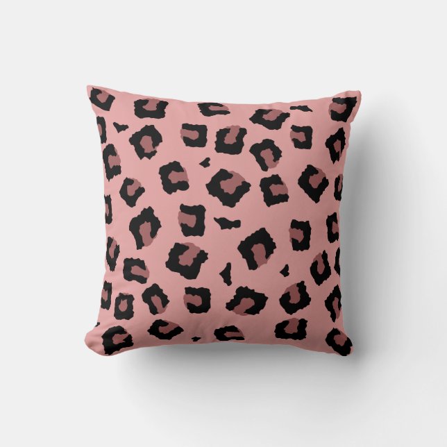Pink Tone Leopard Seamless Pattern Throw Pillow (Front)