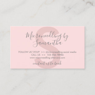 Pink Tone Microneedling Aftercare Instruction Business Card