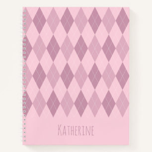Pink Tones Argyle Pattern Notebook