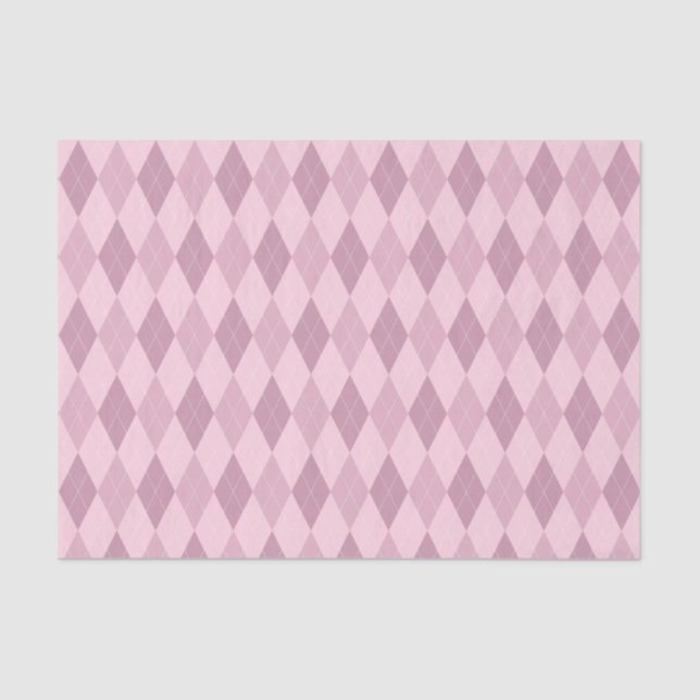 Pink Tones Argyle Pattern Tissue Paper (Front)