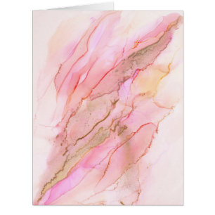 Pink Tones in Clouds of Ink With Gold