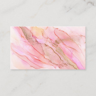 Pink Tones in Clouds of Ink With Gold Enclosure Card