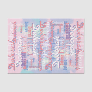 pink tones pattern name personalized tissue paper