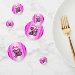 Pink Tones Stripes And Glitter Confetti