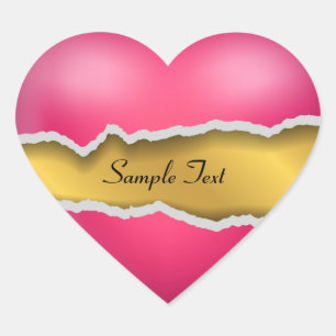 Pink Torn Heart Sticker