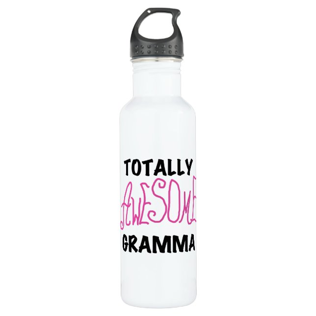 Pink Totally Awesome Gramma 710 Ml Water Bottle (Front)