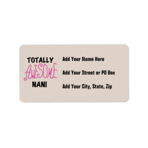 Pink Totally Awesome Nani T-shirts and Gifts Label