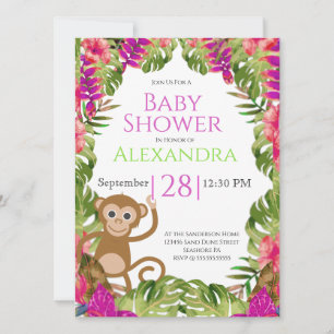 Pink Toucan Tropical Wildlife Girl Baby Shower