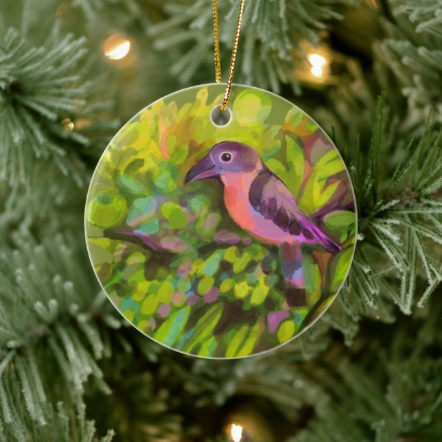 Pink toucanet ceramic ornament (Tree)