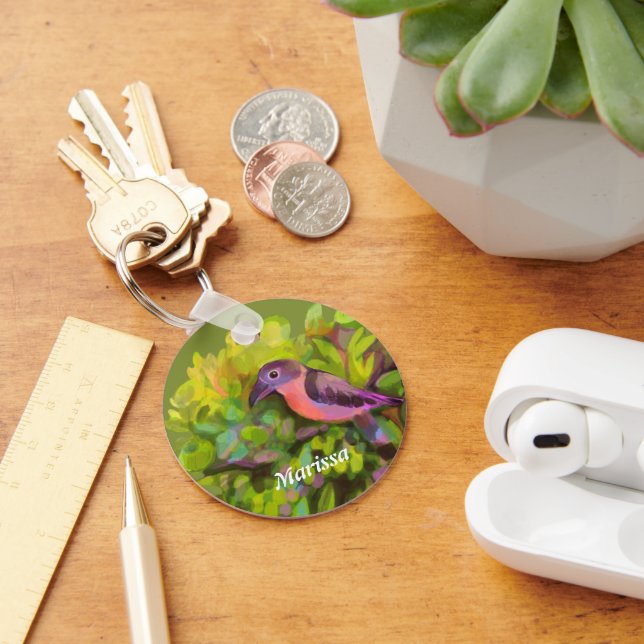 Pink toucanet keychain (Desk)