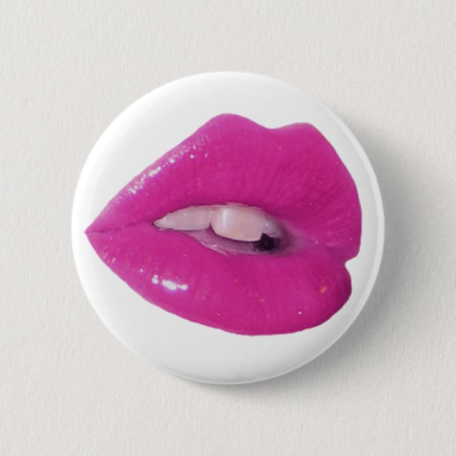Pink Toxic Kiss 2 Inch Round Button (Front)