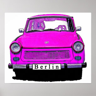 Pink Trabant Car Poster