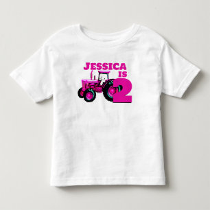 Pink Tractor Birthday  Toddler T-shirt