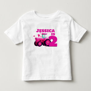Pink Tractor Birthday  Toddler T-shirt