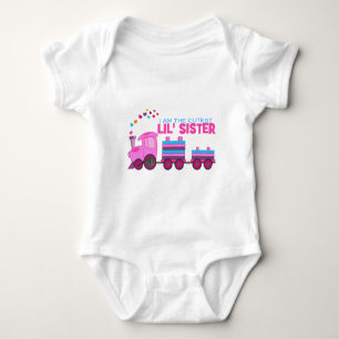 Pink Train - Lil' Sister Baby Bodysuit