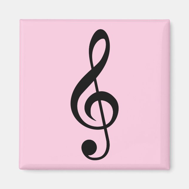 Pink Treble Clef Magnet (Front)
