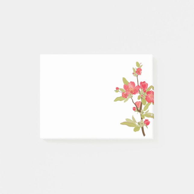 Pink Tree Blossoms Post-It Notes (Front)
