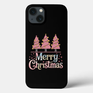 Pink Tree Christmas Holiday Winter Girl  iPhone 13 Case