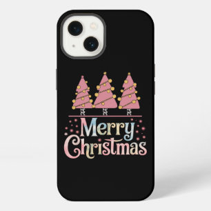 Pink Tree Christmas Holiday Winter Girl iPhone 13 Case