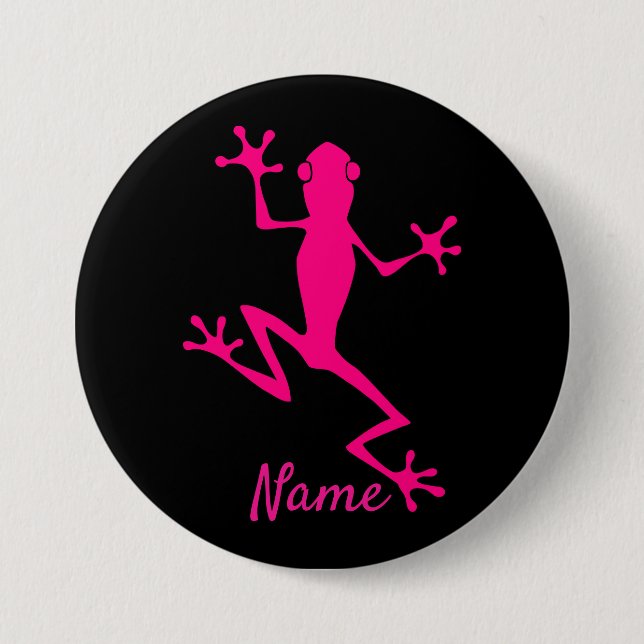 Pink Tree Frog Thunder_Cove  3 Inch Round Button (Front)