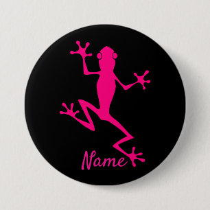 Pink Tree Frog Thunder_Cove  3 Inch Round Button