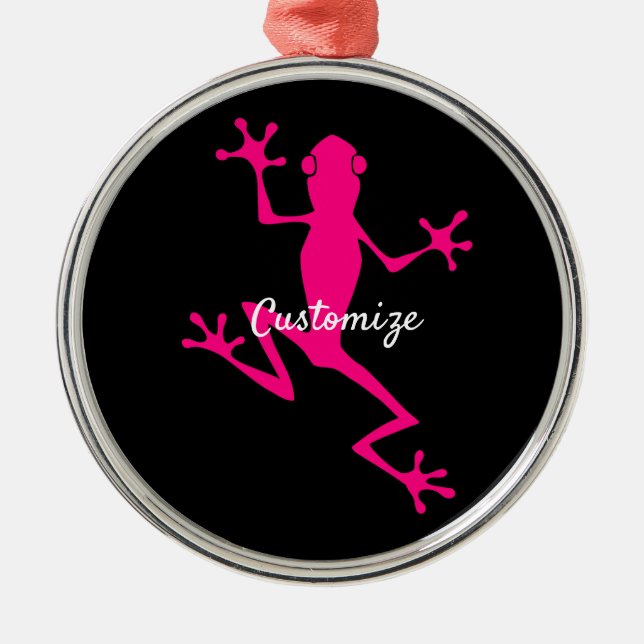 Pink Tree Frog Thunder_Cove Metal Ornament (Front)