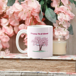 Pink Tree Happy Tu B'shvat Coffee Mug