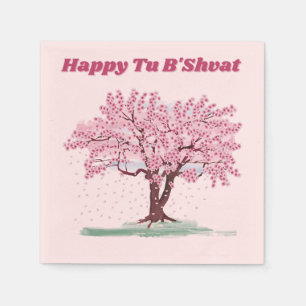 Pink Tree Happy Tu B'shvat Napkin