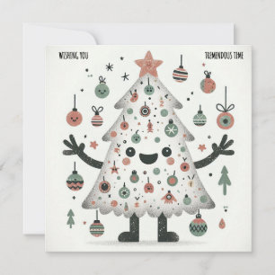Pink Tree-mendous Time Holiday Card