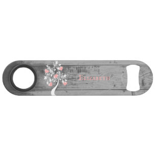 Pink Tree of Hearts Personalized Bottle Opener Bar Key