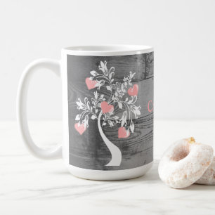 Pink Tree of Hearts Personalized Coffee Mug