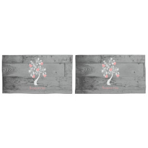 Pink Tree of Hearts Personalized Pillow Case