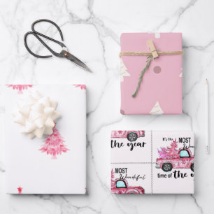 Pink Tree Wrapping Paper