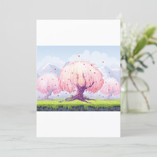 Pink Trees Illustration Invitation