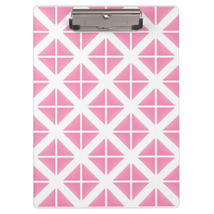 Pink Trendy Triangle Pattern Clipboard